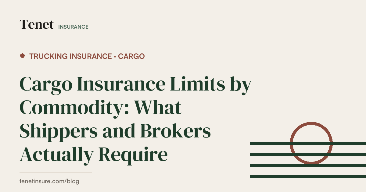 Cargo Insurance Limits by Commodity — Tenet Insurance guide