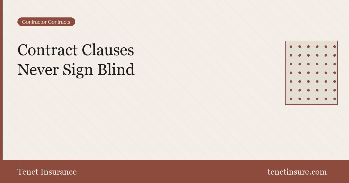 Contract Insurance Clauses Contractors Should Never Sign — Tenet Insurance