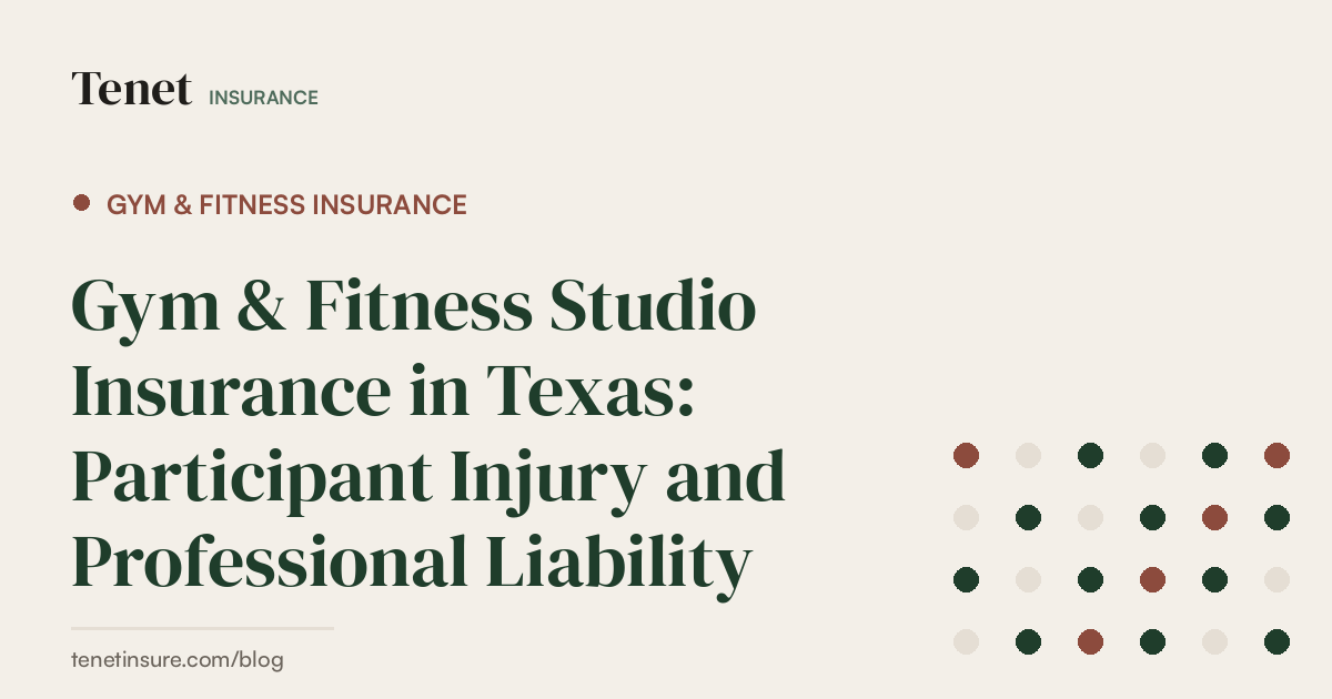 Gym & Fitness Insurance — Tenet Insurance guide