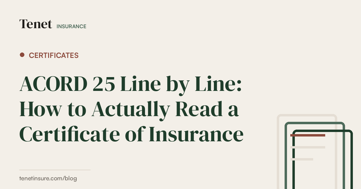 Certificates — Tenet Insurance guide