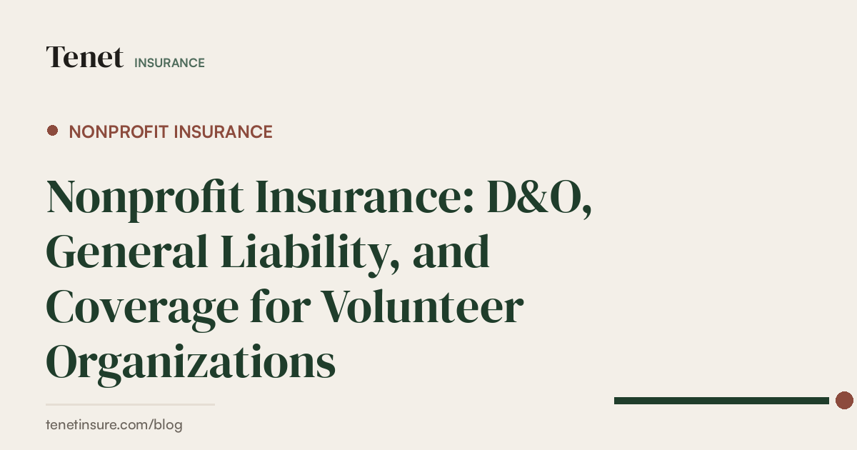 Nonprofit Insurance — Tenet Insurance guide
