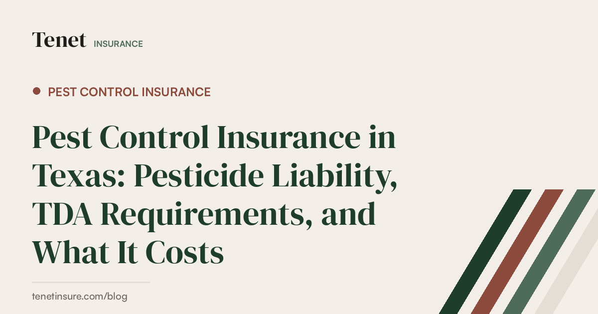 Pest Control Insurance — Tenet Insurance guide