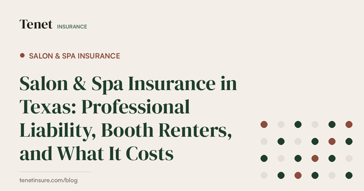 Salon & Spa Insurance — Tenet Insurance guide