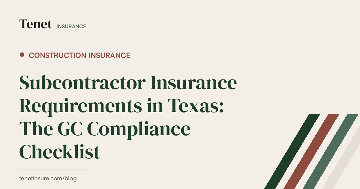 Construction Insurance — Tenet Insurance guide