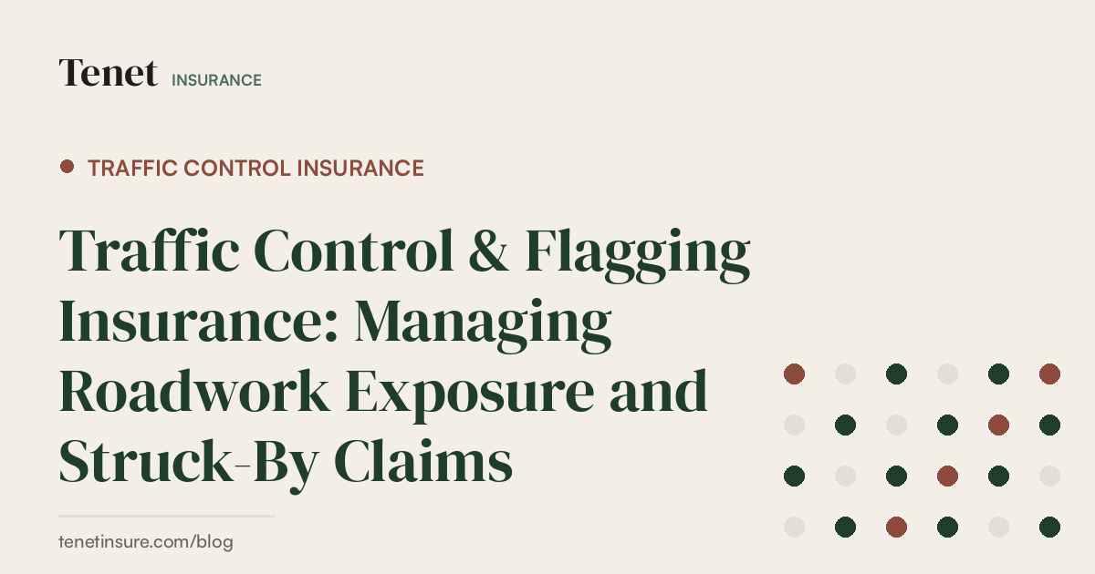 Traffic Control Insurance — Tenet Insurance guide