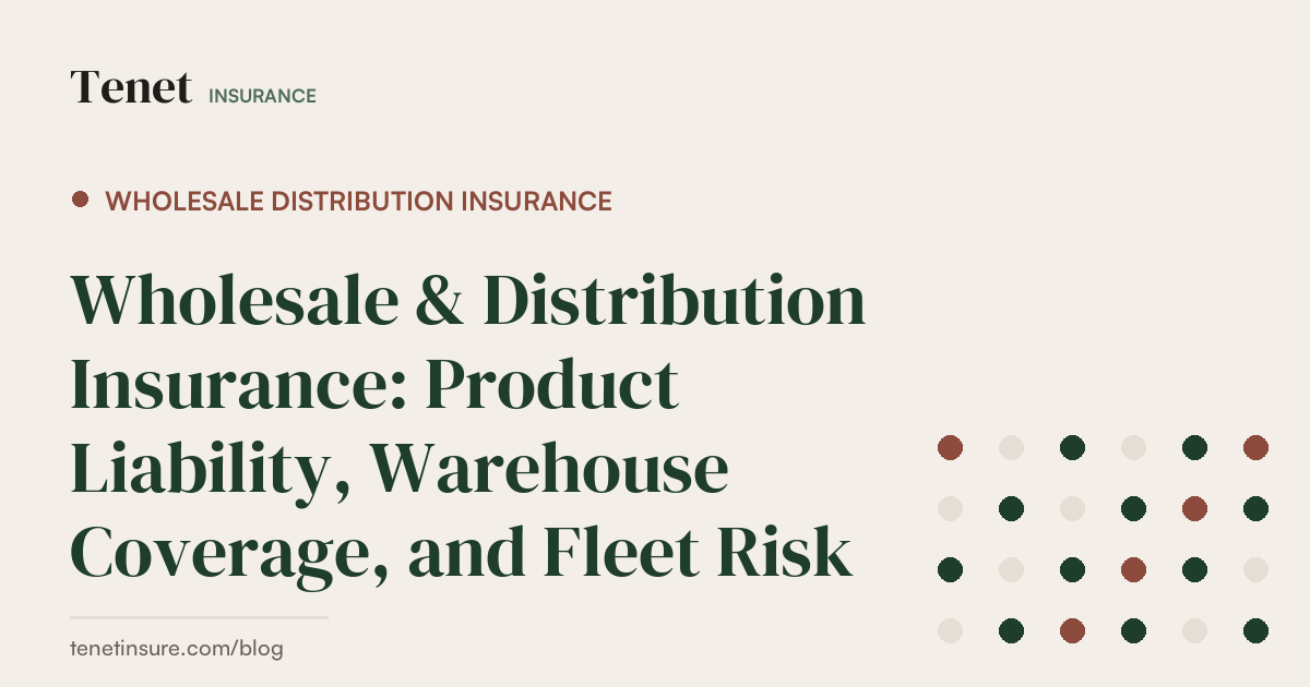 Wholesale Distribution Insurance — Tenet Insurance guide